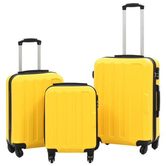 Hartschalen-Trolley-Set 3 Stk. Gelb ABS - Premium Reisekoffer  - Just €141.82! Shop now at homesales4u