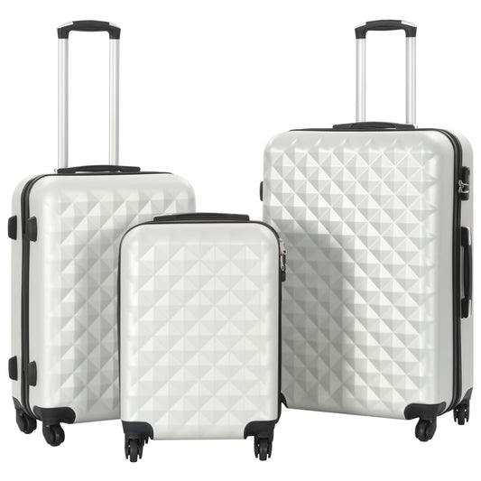 Hartschalen-Trolley-Set 3 Stk. Helles Silber ABS - Premium Reisekoffer  - Just €164.67! Shop now at homesales4u