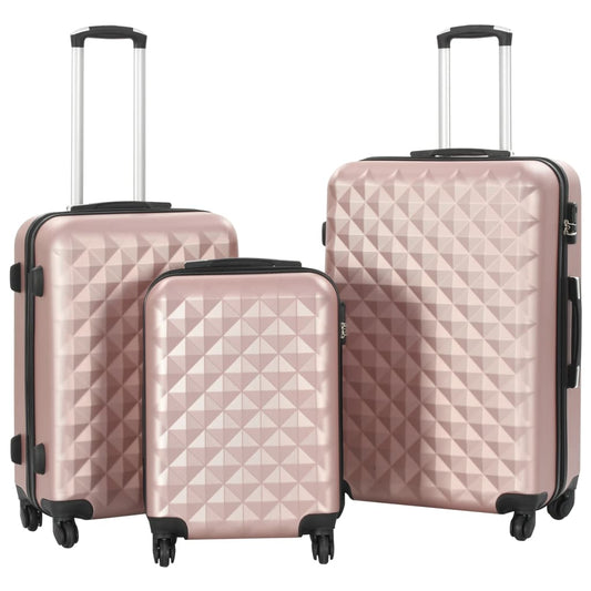 Hartschalen-Trolley-Set 3 Stk. Roségold ABS - Premium Reisekoffer  - Just €164.55! Shop now at homesales4u