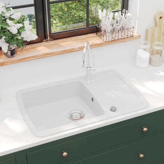 Granitspüle Einzelbecken Weiß - Premium Küchenspülen & Spülbecken  - Just €238.12! Shop now at homesales4u