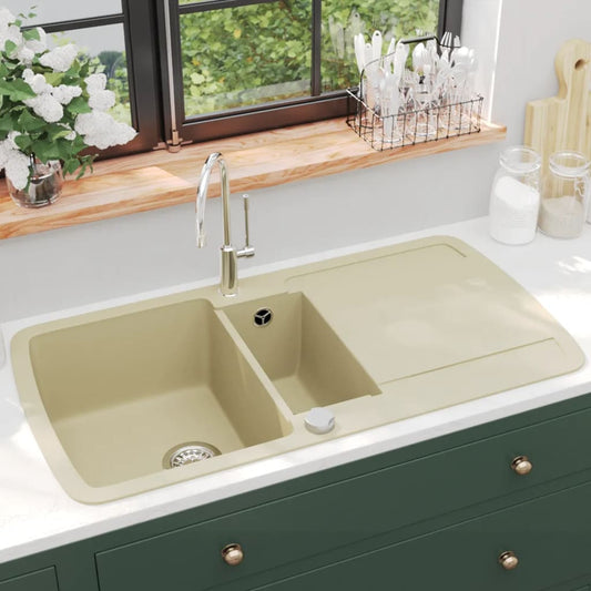 Granitspüle Doppelbecken Beige - Premium Küchenspülen & Spülbecken  - Just €309.42! Shop now at homesales4u