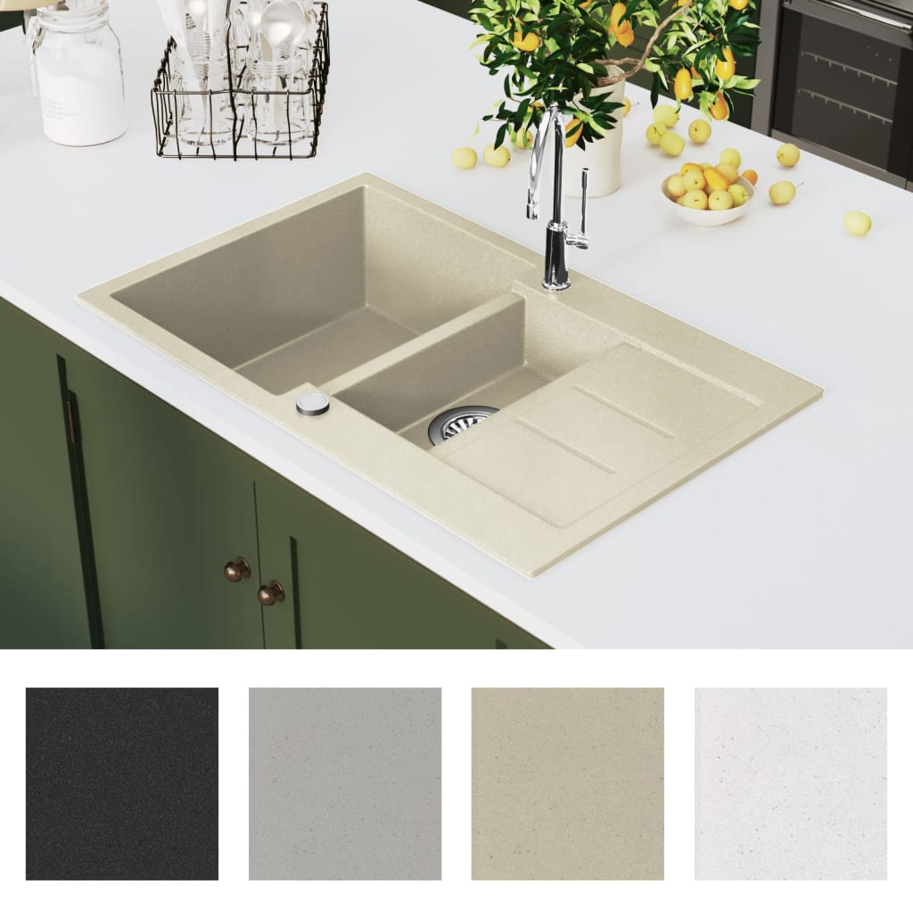 Granitspüle Doppelbecken Beige - Premium Küchenspülen & Spülbecken  - Just €232.52! Shop now at homesales4u