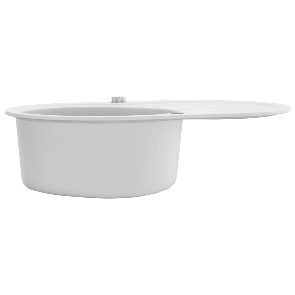 Granitspüle Einzelbecken Oval Weiß - Premium Küchenspülen & Spülbecken  - Just €242.60! Shop now at homesales4u