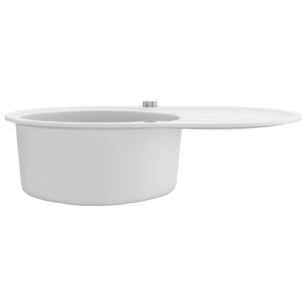 Granitspüle Einzelbecken Oval Weiß - Premium Küchenspülen & Spülbecken  - Just €242.60! Shop now at homesales4u