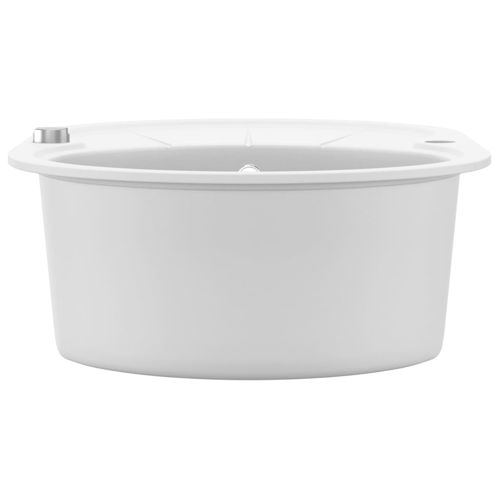 Granitspüle Einzelbecken Oval Weiß - Premium Küchenspülen & Spülbecken  - Just €242.60! Shop now at homesales4u