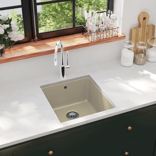 Granitspüle Einzelbecken Beige - Premium Küchenspülen & Spülbecken  - Just €165.96! Shop now at homesales4u