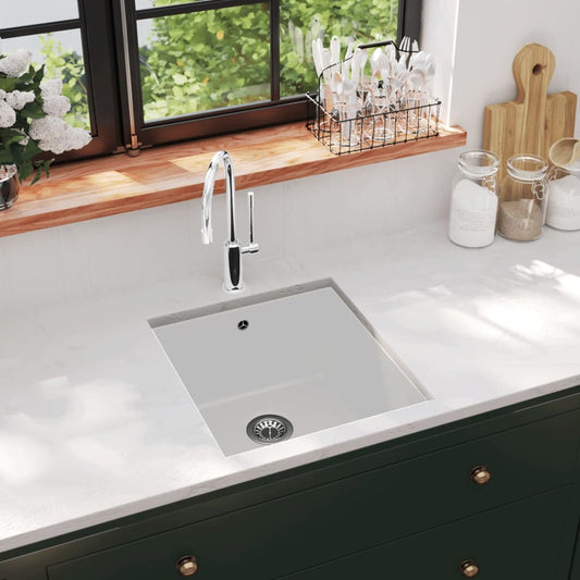 Granitspüle Einzelbecken Weiß - Premium Küchenspülen & Spülbecken  - Just €166.12! Shop now at homesales4u