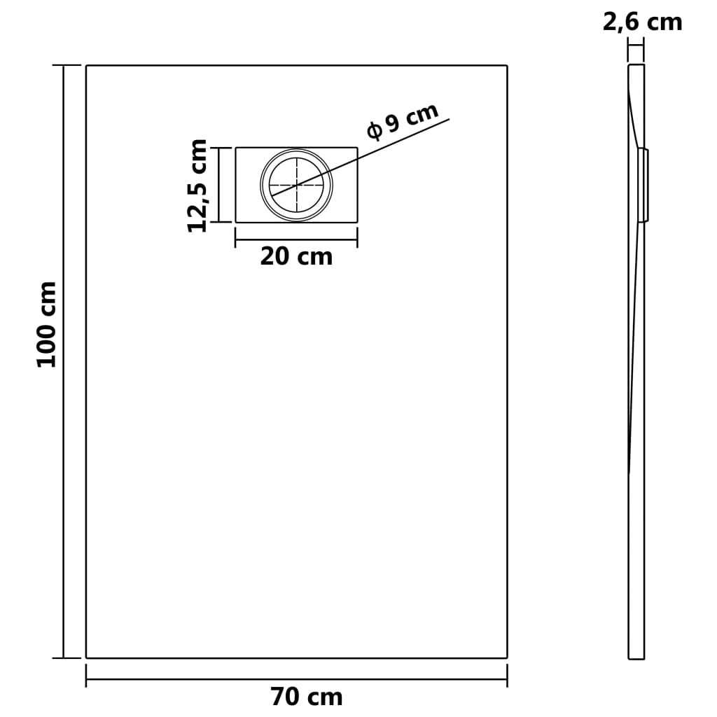 Duschwanne SMC Weiß 100×70 cm - Premium Duschwannen  - Just €198.67! Shop now at homesales4u