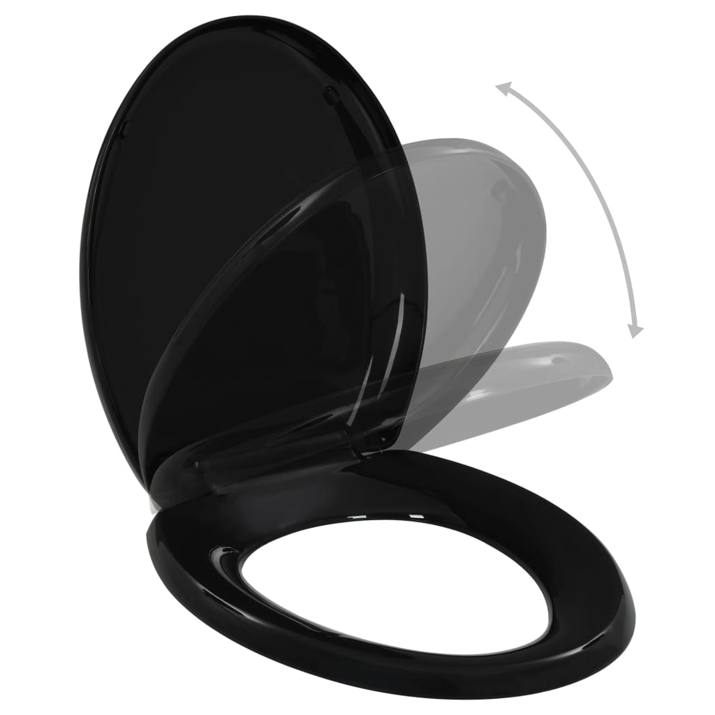 Toilettensitz mit Absenkautomatik und Quick-Release Schwarz - Premium Toilettensitze  - Just €32.44! Shop now at homesales4u