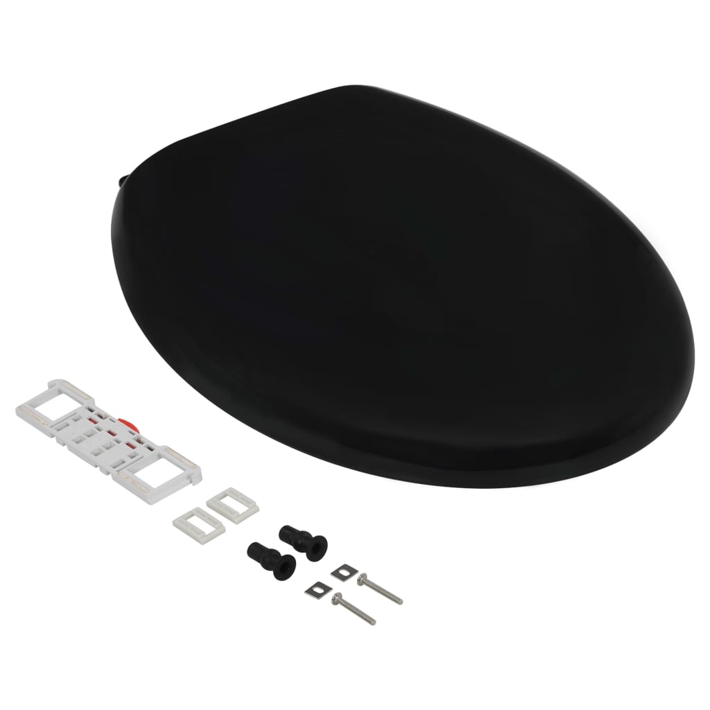 Toilettensitz mit Absenkautomatik und Quick-Release Schwarz - Premium Toilettensitze  - Just €32.44! Shop now at homesales4u