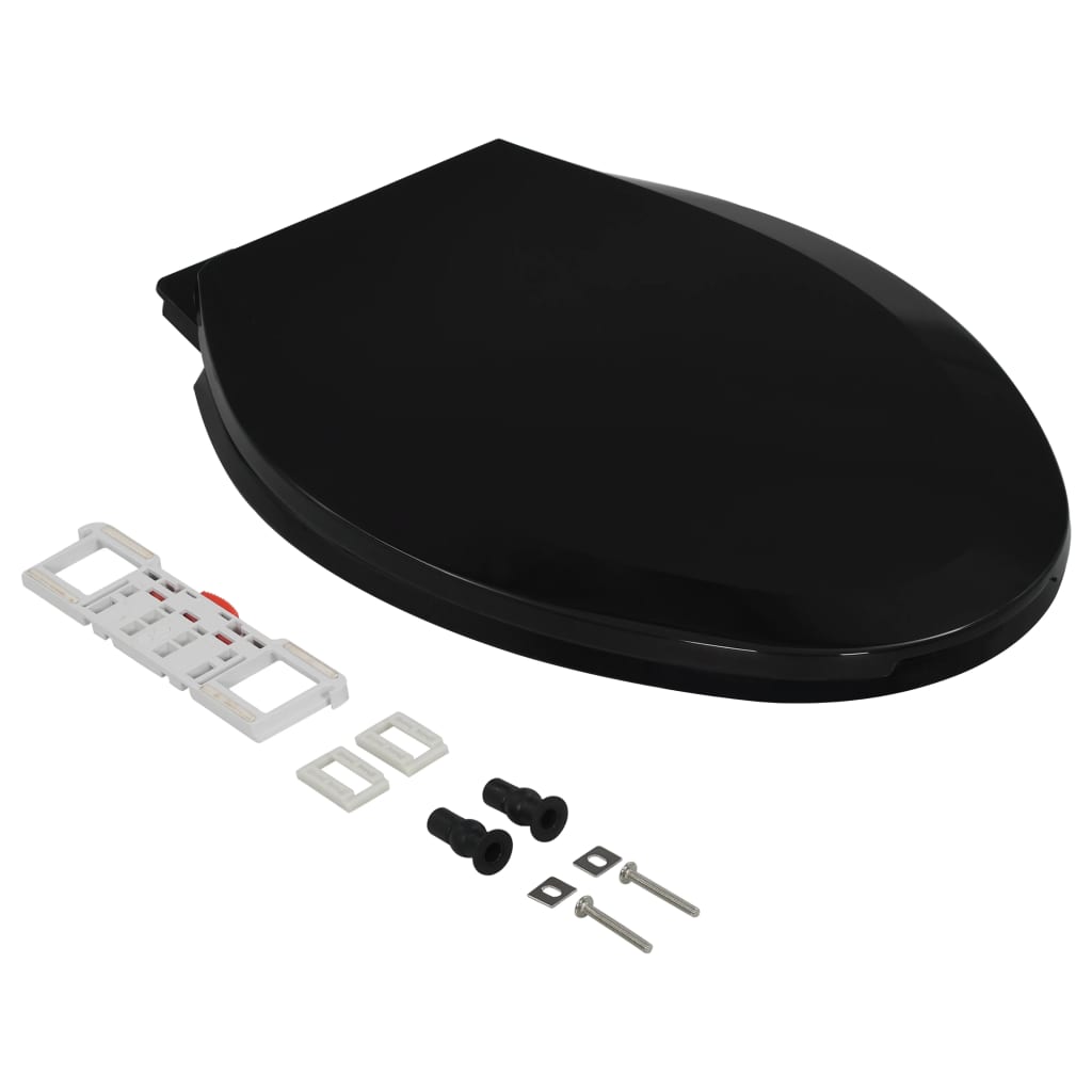 Toilettensitz mit Absenkautomatik und Quick-Release Schwarz - Premium Toilettensitze  - Just €30.74! Shop now at homesales4u