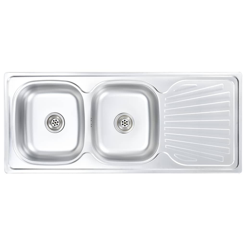 Küchenspüle Doppelbecken mit Sieb & Siphon Edelstahl - Premium Küchenspülen & Spülbecken  - Just €230.10! Shop now at homesales4u