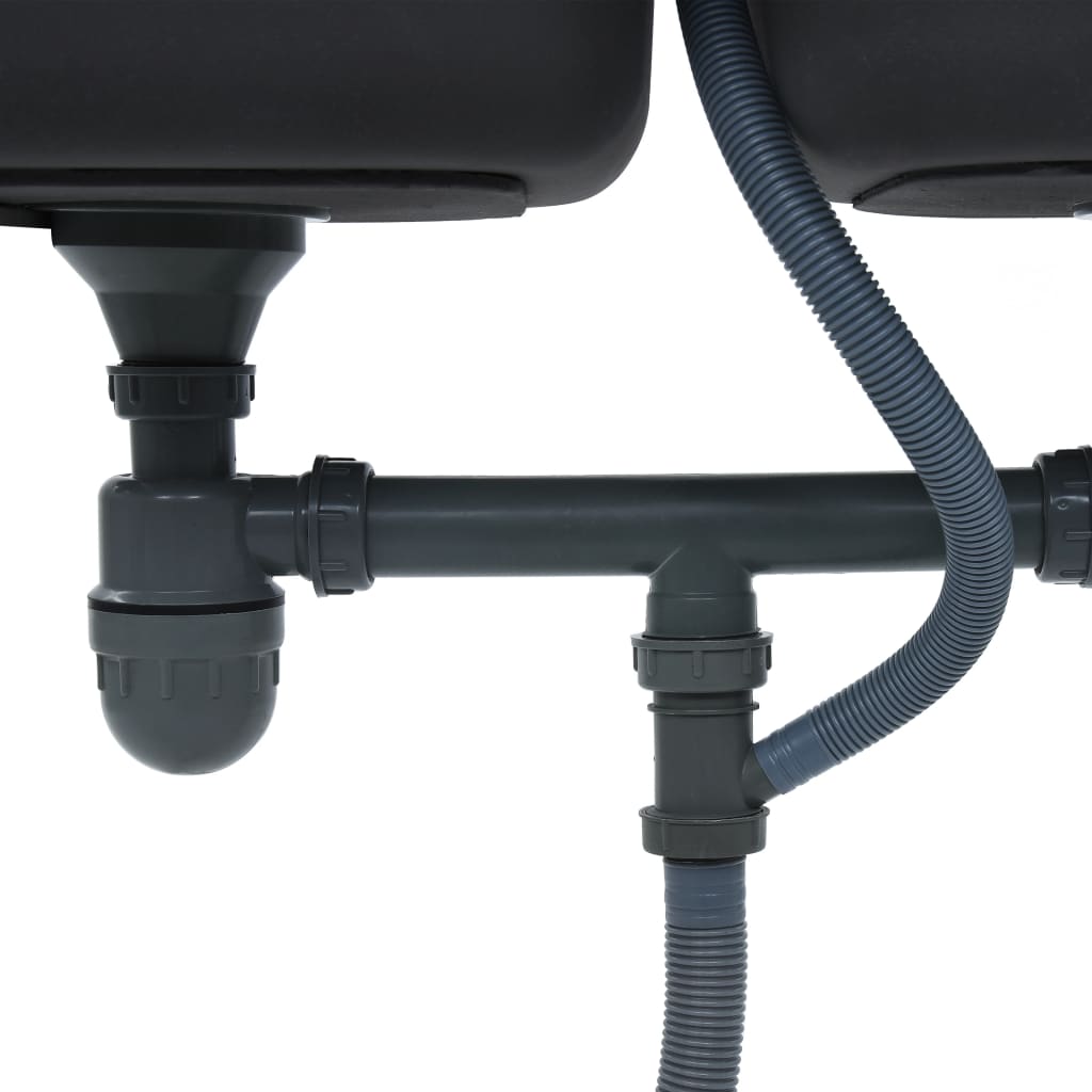 Küchenspüle Doppelbecken mit Sieb & Siphon Edelstahl - Premium Küchenspülen & Spülbecken  - Just €230.10! Shop now at homesales4u