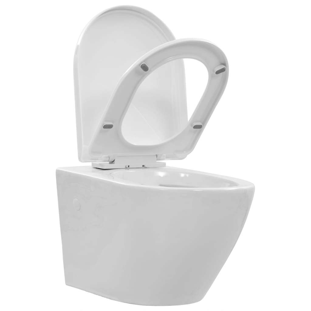 Wand-WC ohne Spülrand Keramik Weiß - Premium Toiletten  - Just €212.85! Shop now at homesales4u