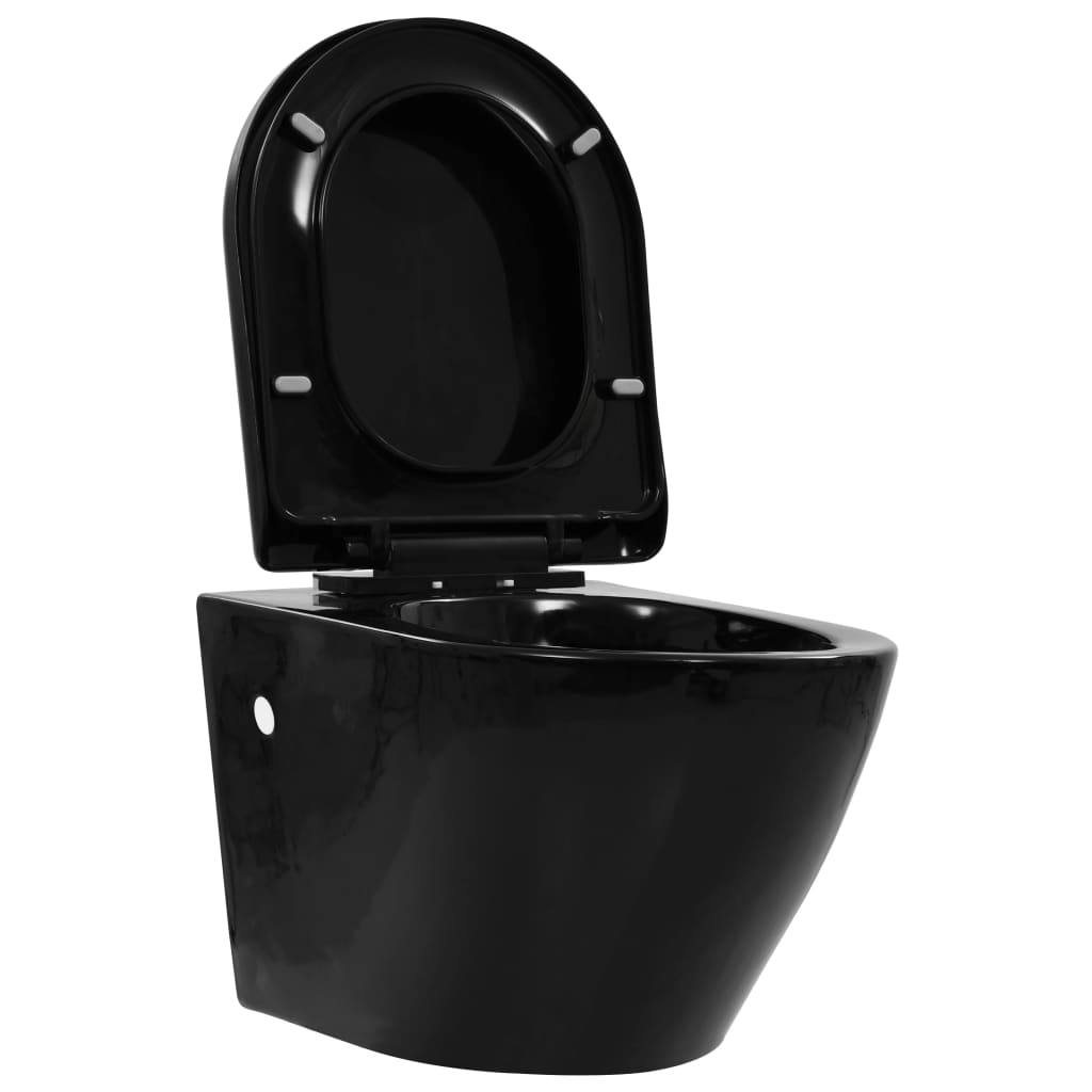 Wand-WC ohne Spülrand Keramik Schwarz - Premium Toiletten  - Just €283.97! Shop now at homesales4u