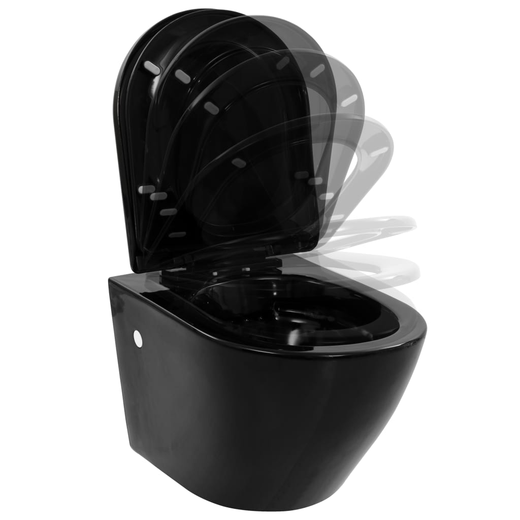 Wand-WC ohne Spülrand Keramik Schwarz - Premium Toiletten  - Just €283.97! Shop now at homesales4u