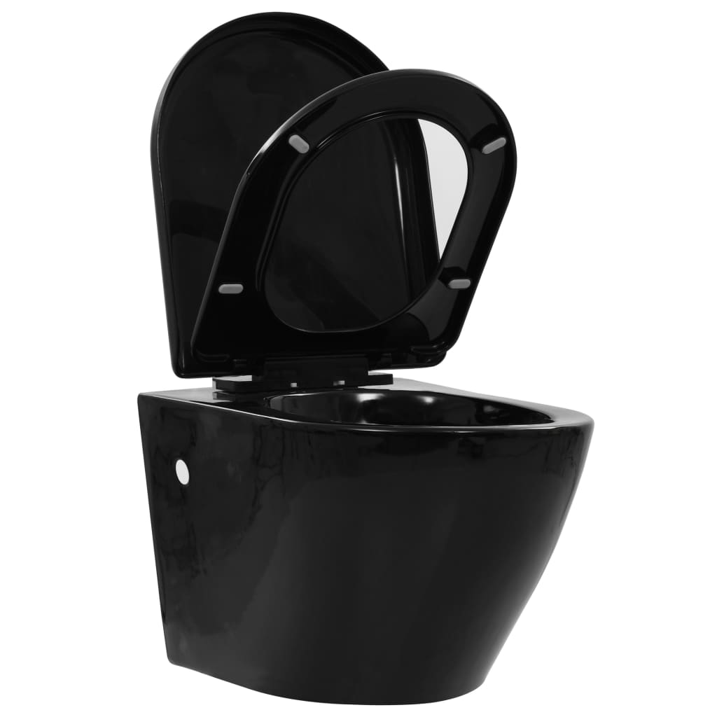Wand-WC ohne Spülrand Keramik Schwarz - Premium Toiletten  - Just €283.97! Shop now at homesales4u