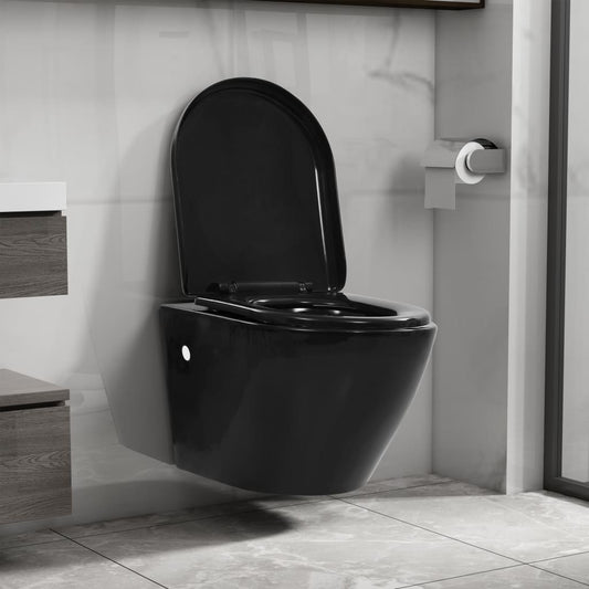 Wand-WC ohne Spülrand Keramik Schwarz - Premium Toiletten  - Just €283.97! Shop now at homesales4u