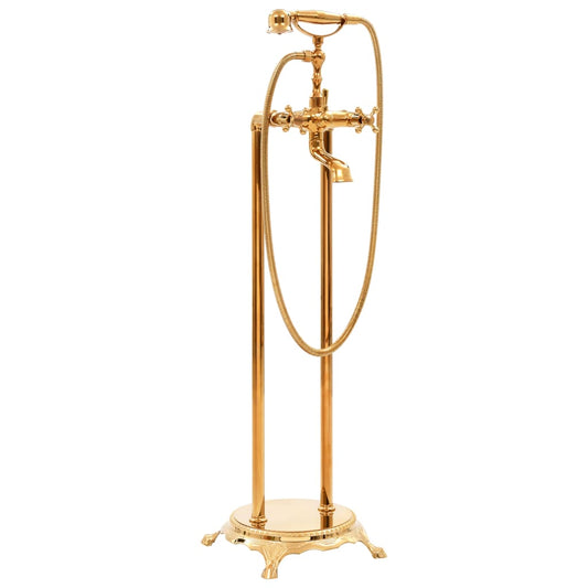 Freistehende Badewannenarmatur Edelstahl 99,5 cm Golden - Premium Badewanneneinläufe  - Just €306.49! Shop now at homesales4u
