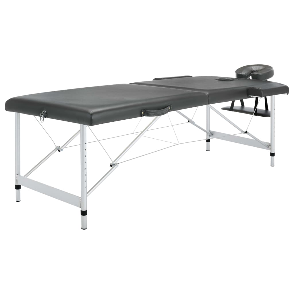 Massageliege 2-Zonen Aluminiumgestell Anthrazit 186x68 cm - Premium Massagetische  - Just €220.50! Shop now at homesales4u