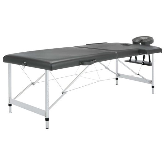 Massageliege 2-Zonen Aluminiumgestell Anthrazit 186x68 cm - Premium Massagetische  - Just €220.50! Shop now at homesales4u