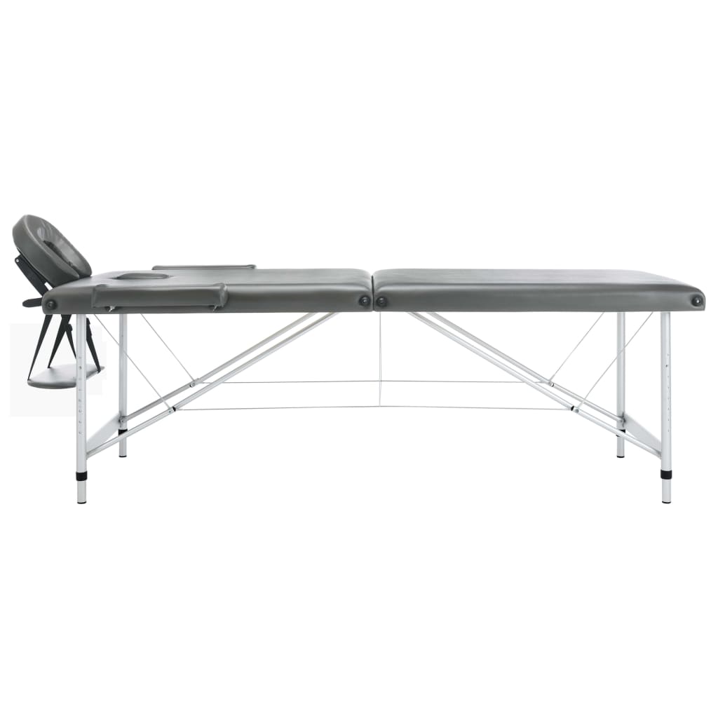 Massageliege 2-Zonen Aluminiumgestell Anthrazit 186x68 cm - Premium Massagetische  - Just €220.50! Shop now at homesales4u