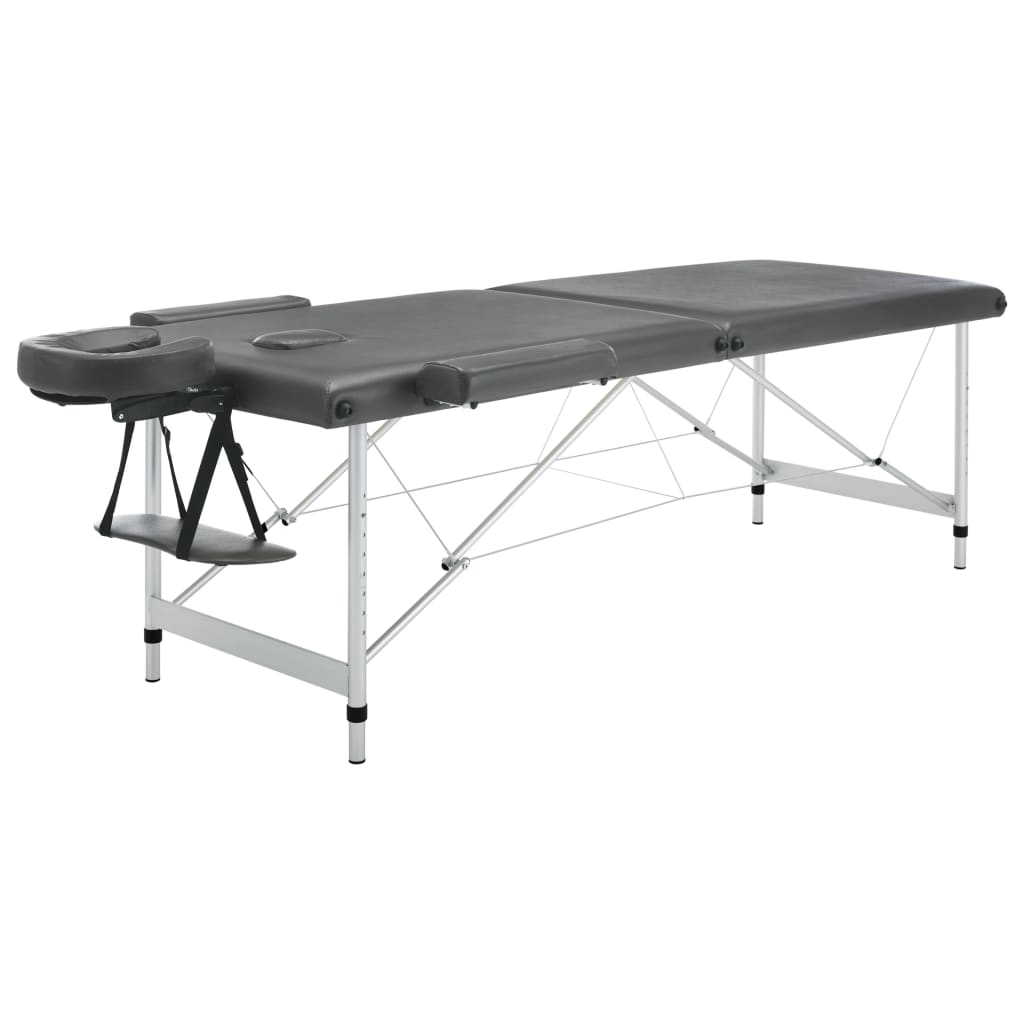 Massageliege 2-Zonen Aluminiumgestell Anthrazit 186x68 cm - Premium Massagetische  - Just €220.50! Shop now at homesales4u