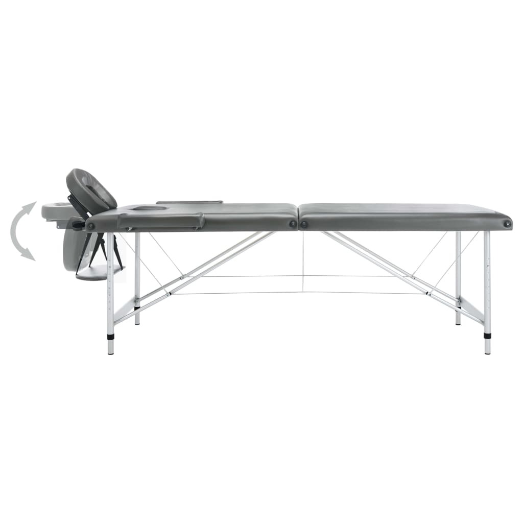 Massageliege 2-Zonen Aluminiumgestell Anthrazit 186x68 cm - Premium Massagetische  - Just €220.50! Shop now at homesales4u