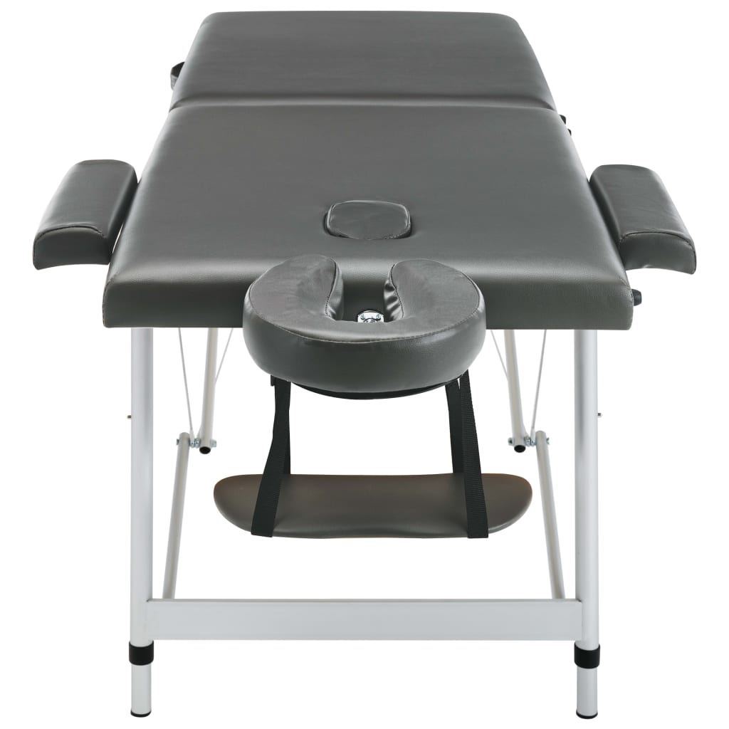 Massageliege 2-Zonen Aluminiumgestell Anthrazit 186x68 cm - Premium Massagetische  - Just €220.50! Shop now at homesales4u