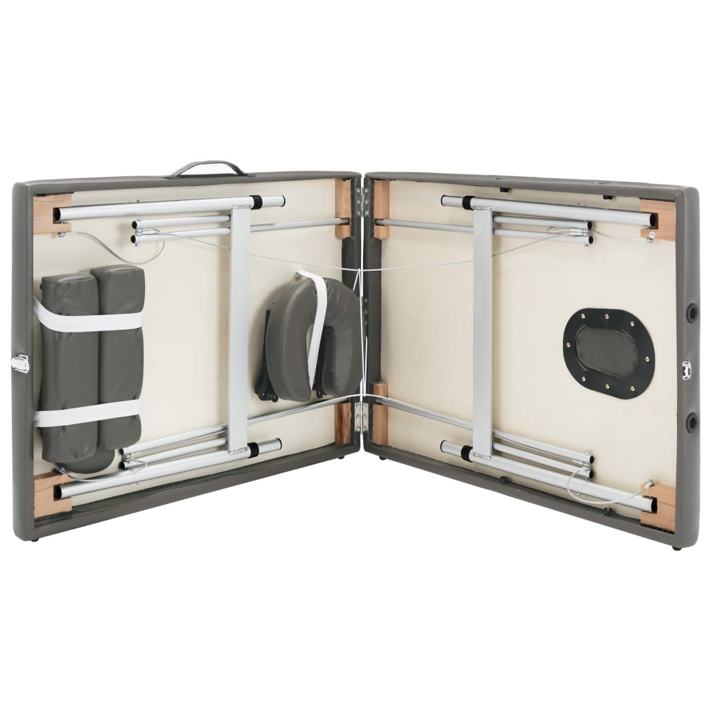 Massageliege 2-Zonen Aluminiumgestell Anthrazit 186x68 cm - Premium Massagetische  - Just €220.50! Shop now at homesales4u