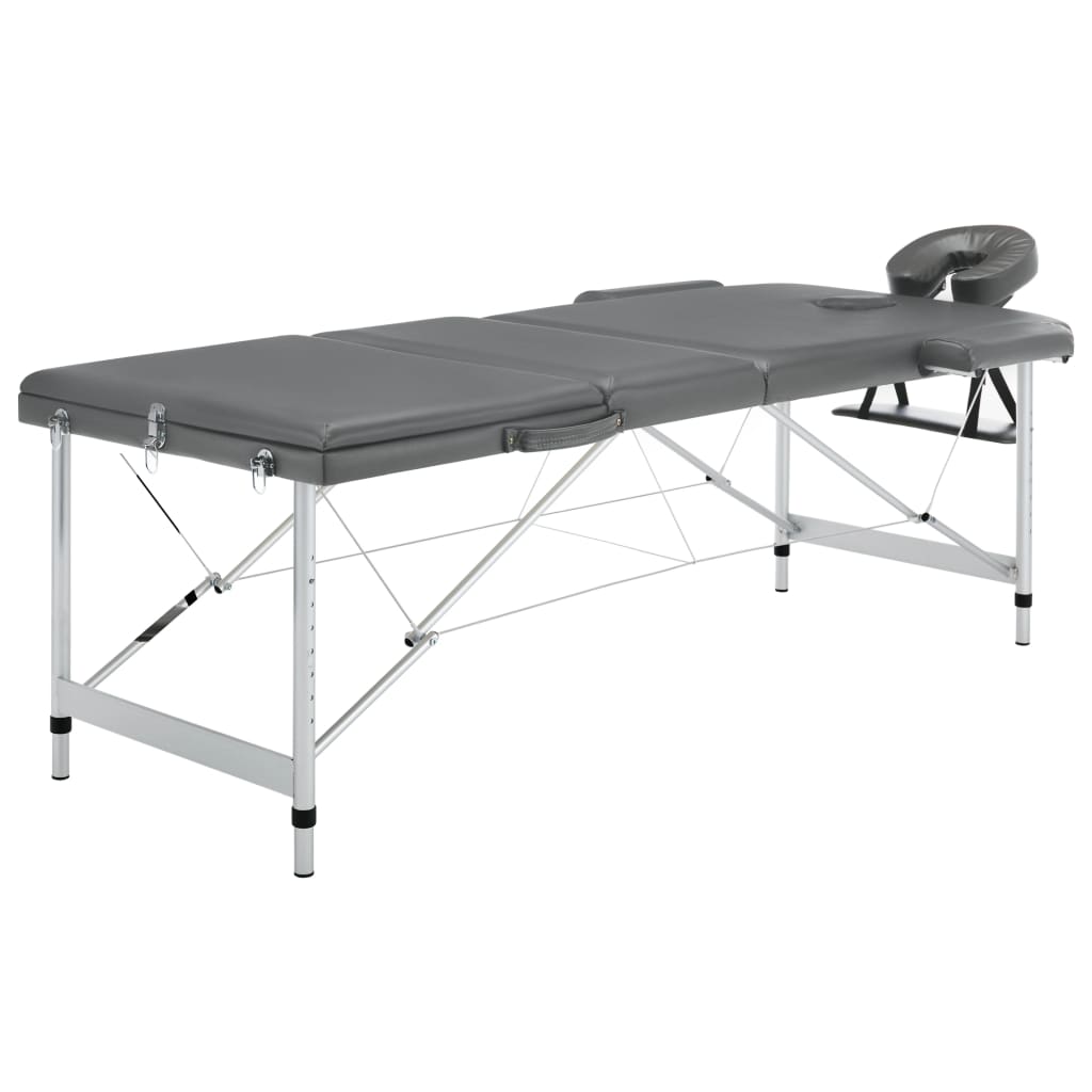 Massagetisch mit 3 Zonen Aluminiumrahmen Anthrazit 186×68 cm - Premium Massagetische  - Just €229.25! Shop now at homesales4u