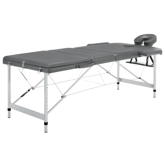 Massagetisch mit 3 Zonen Aluminiumrahmen Anthrazit 186×68 cm - Premium Massagetische  - Just €229.25! Shop now at homesales4u