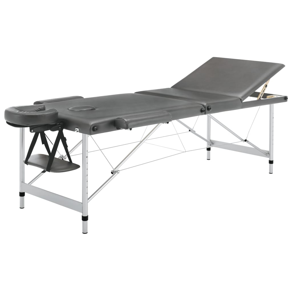 Massagetisch mit 3 Zonen Aluminiumrahmen Anthrazit 186×68 cm - Premium Massagetische  - Just €229.25! Shop now at homesales4u