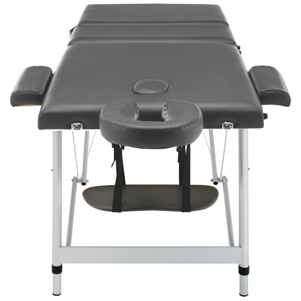Massagetisch mit 3 Zonen Aluminiumrahmen Anthrazit 186×68 cm - Premium Massagetische  - Just €229.25! Shop now at homesales4u