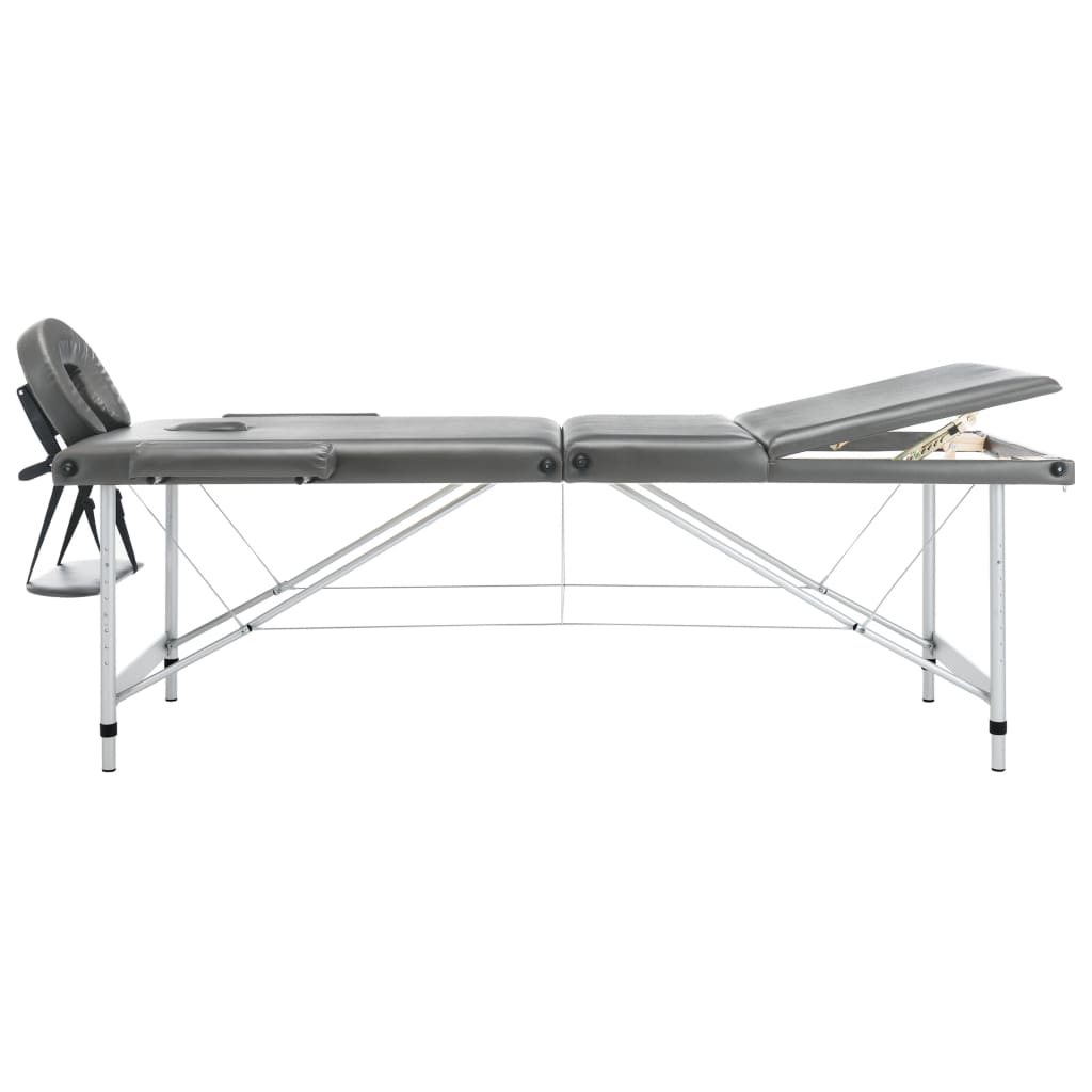 Massagetisch mit 3 Zonen Aluminiumrahmen Anthrazit 186×68 cm - Premium Massagetische  - Just €229.25! Shop now at homesales4u