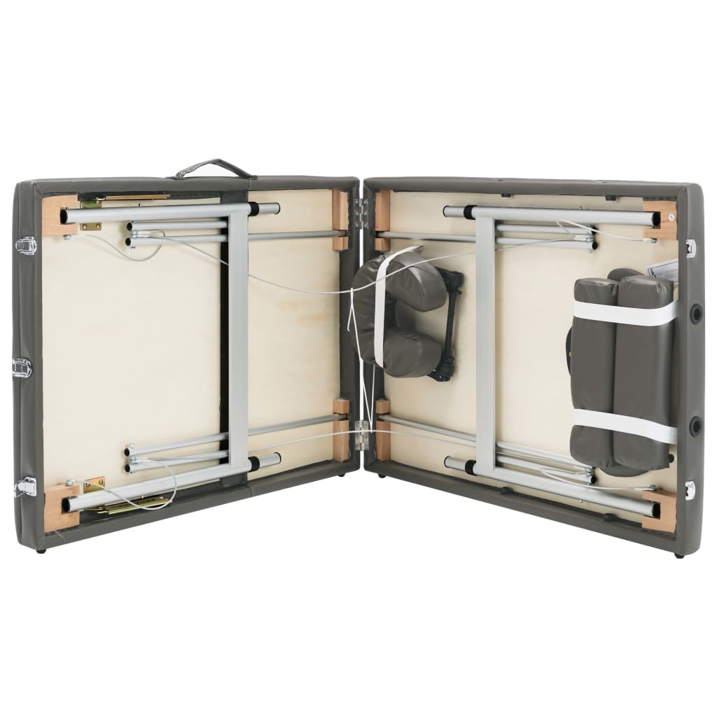 Massagetisch mit 3 Zonen Aluminiumrahmen Anthrazit 186×68 cm - Premium Massagetische  - Just €229.25! Shop now at homesales4u