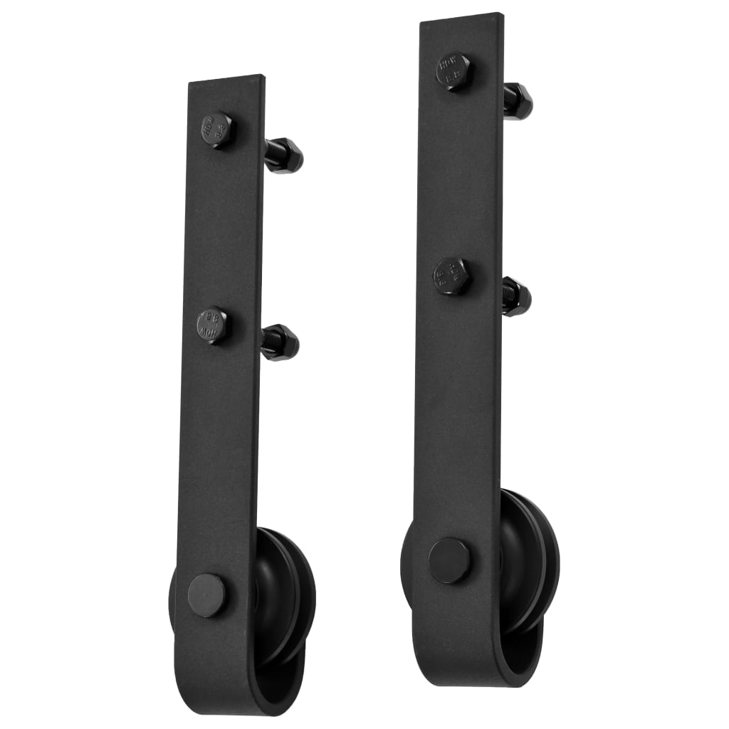 Schiebetürbeschlag-Set SKIEN 200 cm Stahl Schwarz - Premium Türbeschläge & -klingeln  - Just €61.13! Shop now at homesales4u
