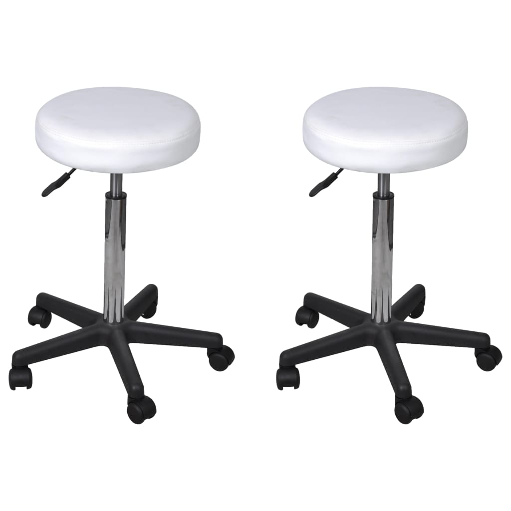 Bürohocker 2 Stk. Weiß 35,5x84 cm Kunstleder - Premium Bürostühle  - Just €110.70! Shop now at homesales4u