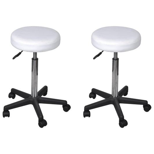 Bürohocker 2 Stk. Weiß 35,5x84 cm Kunstleder - Premium Bürostühle  - Just €110.70! Shop now at homesales4u