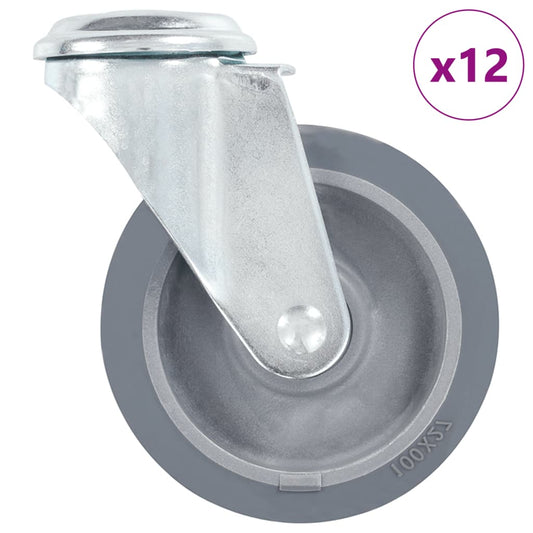 12 Stk. Lenkrollen mit Bolzenloch 100 mm - Premium Materialbeförderung  - Just €116.35! Shop now at homesales4u