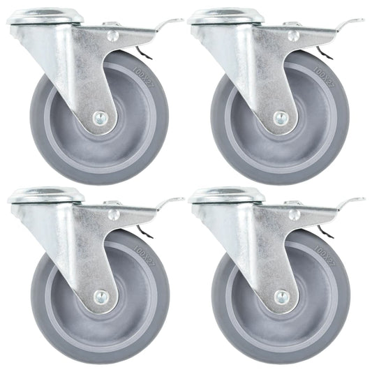 12 Stk. Lenkrollen mit Rückenloch 100 mm - Premium Materialbeförderung  - Just €114.90! Shop now at homesales4u
