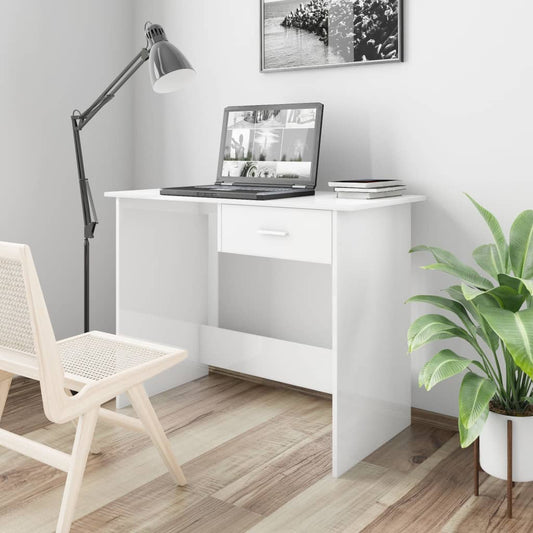Schreibtisch Hochglanz-Weiß 100×50×76 cm Holzwerkstoff - Premium Schreibtische  - Just €73.63! Shop now at homesales4u
