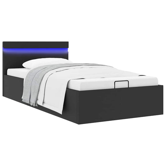 Bett mit Bettkasten Hydraulisch LED Kunstleder 100x200 cm - Premium Betten & Bettgestelle  - Just €463.69! Shop now at homesales4u