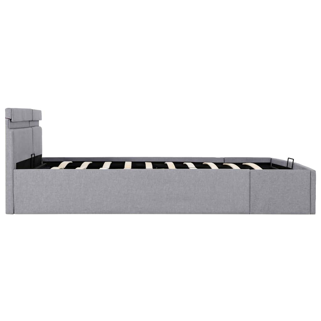 Bett mit Bettkasten Hydraulisch LED Hellgrau Stoff 180x200 cm - Premium Betten & Bettgestelle  - Just €445.81! Shop now at homesales4u