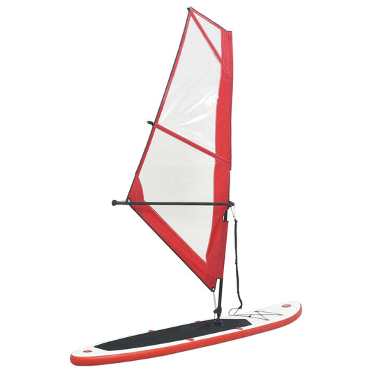 Aufblasbares SUP-Board mit Segel Set Rot und Weiß - Premium Paddelboards  - Just €766.11! Shop now at homesales4u