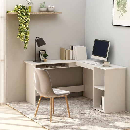 Eckschreibtisch in L-Form Weiß 120x140x75 cm Holzwerkstoff - Premium Schreibtische  - Just €168.71! Shop now at homesales4u