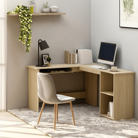Eckschreibtisch L-Form Sonoma-Eiche 120x140x75 cm Holzwerkstoff - Premium Schreibtische  - Just €173.42! Shop now at homesales4u