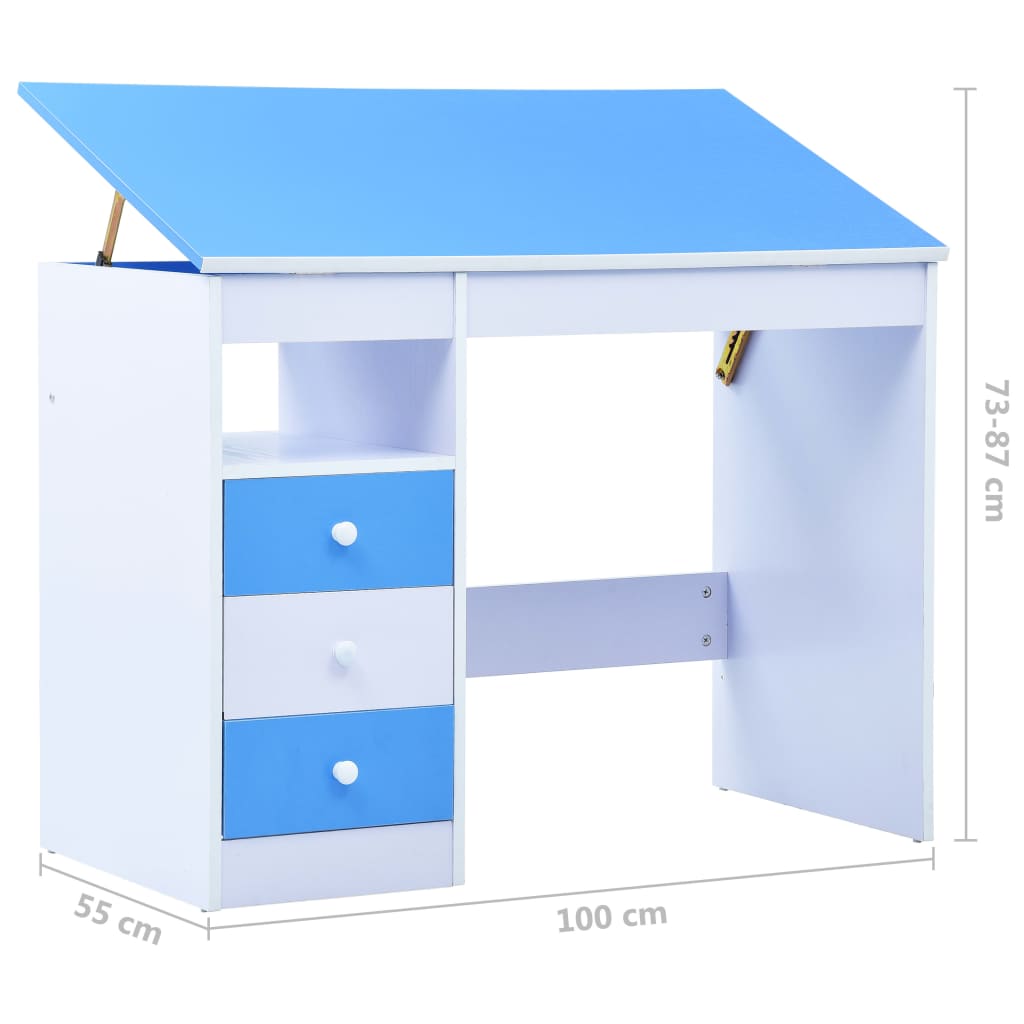 Kinderschreibtisch Kippbar Blau und Weiß - Premium Architekten- & Zeichentische  - Just €158.69! Shop now at homesales4u