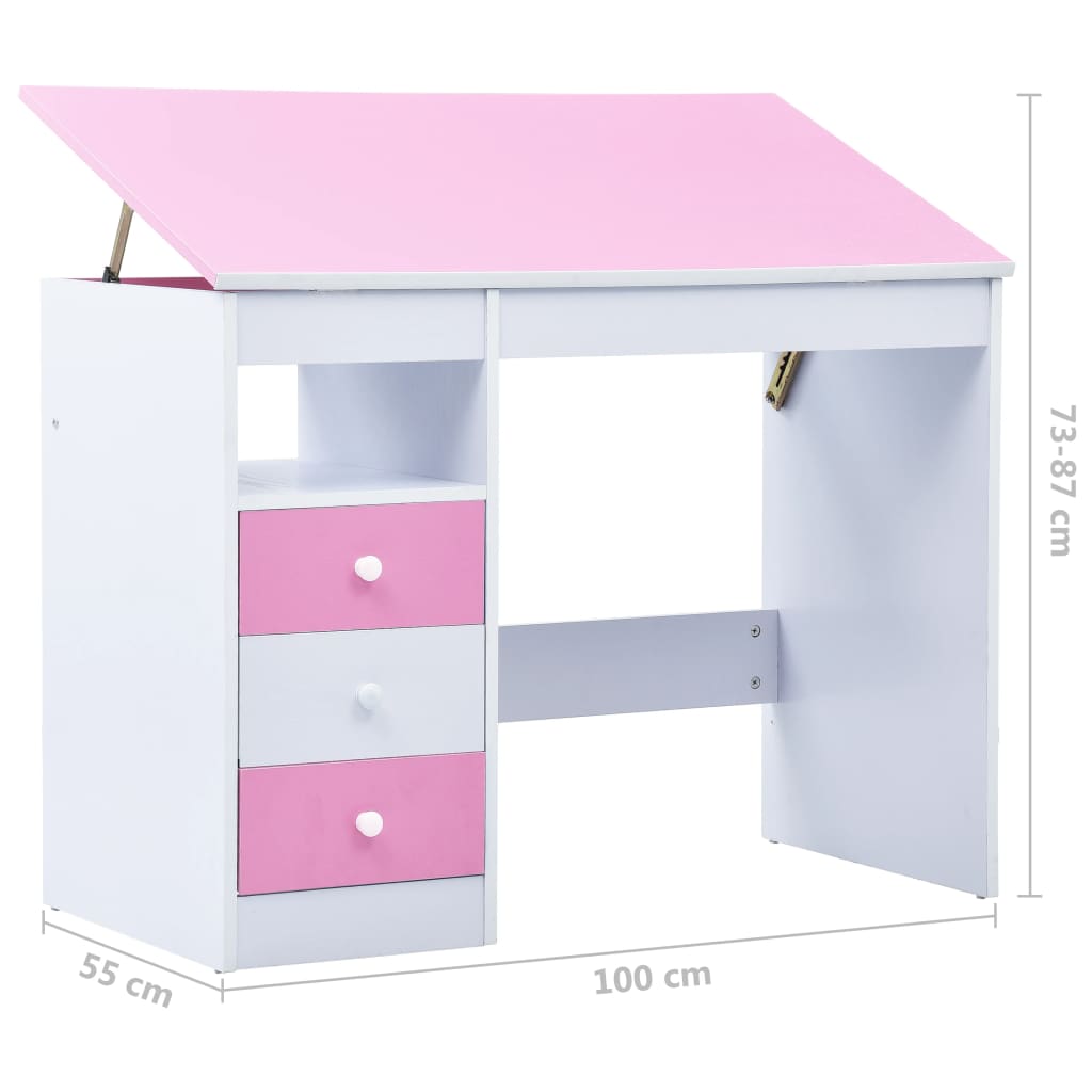 Kinderschreibtisch Kippbar Rosa und Weiß - Premium Architekten- & Zeichentische  - Just €167.92! Shop now at homesales4u