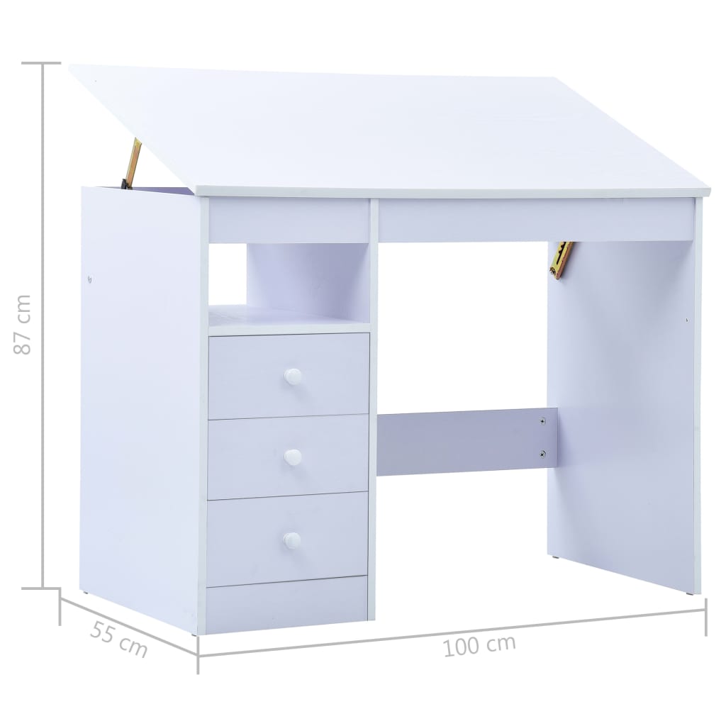 Kinderschreibtisch Kippbar Weiß - Premium Architekten- & Zeichentische  - Just €177.88! Shop now at homesales4u